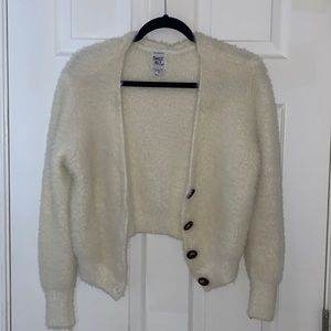 Fuzzy Button Sweater NWOT